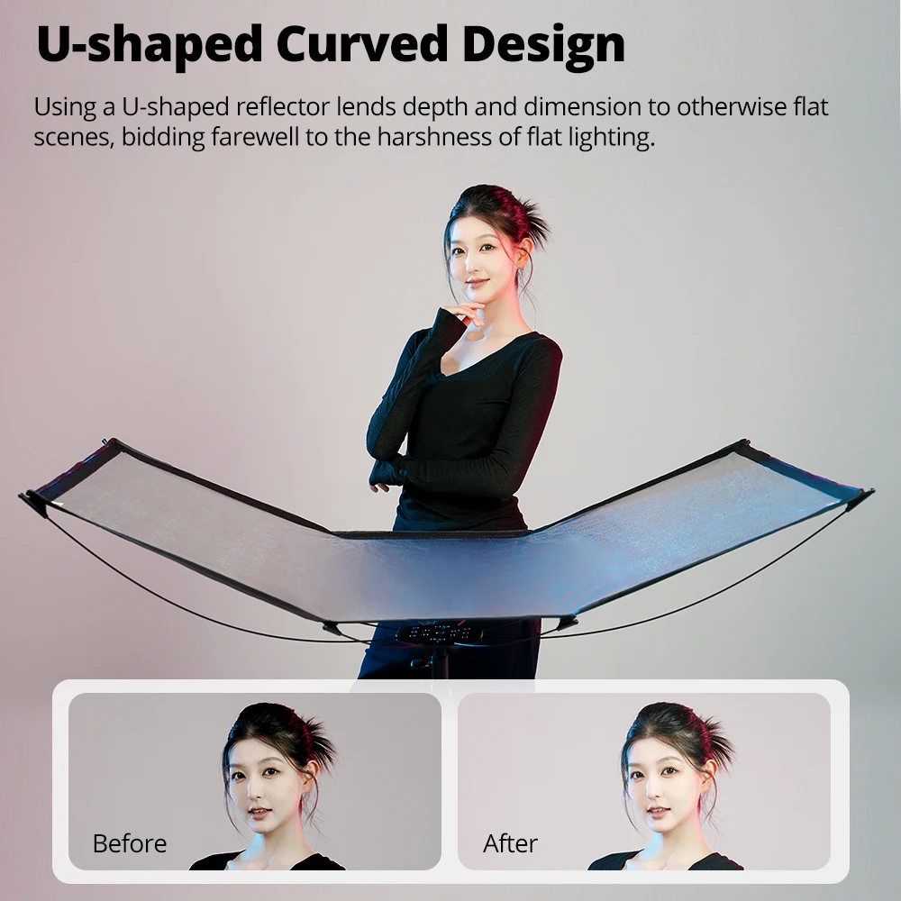 AMBITFUL UGo Quick Set-up U-Type Light Diffuser Reflector Foldable Photography Light Reflective Screen with Carrying Case