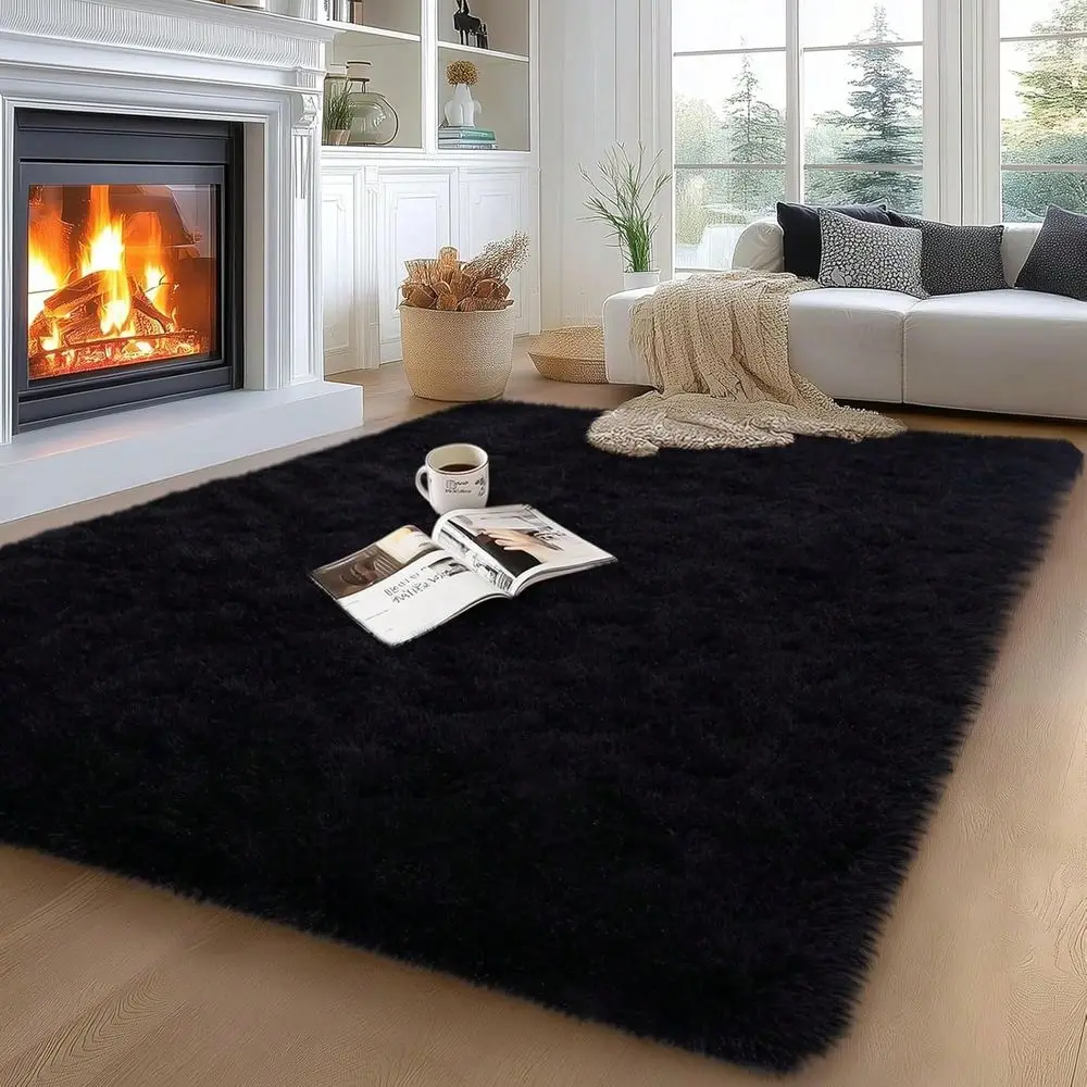 

Ковры для гостиной, большой пушистый черный ковер для спальни, мягкие ворсистые ковры для комнаты мальчиков и девочек, декор для дома и общежития