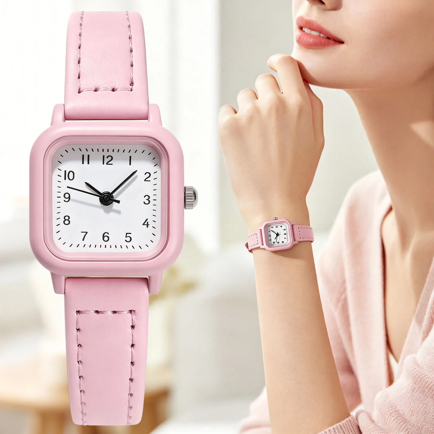 Square Fashion Casual Business Trend Thin Strap Students Quartz Watches Anniversary Gift
