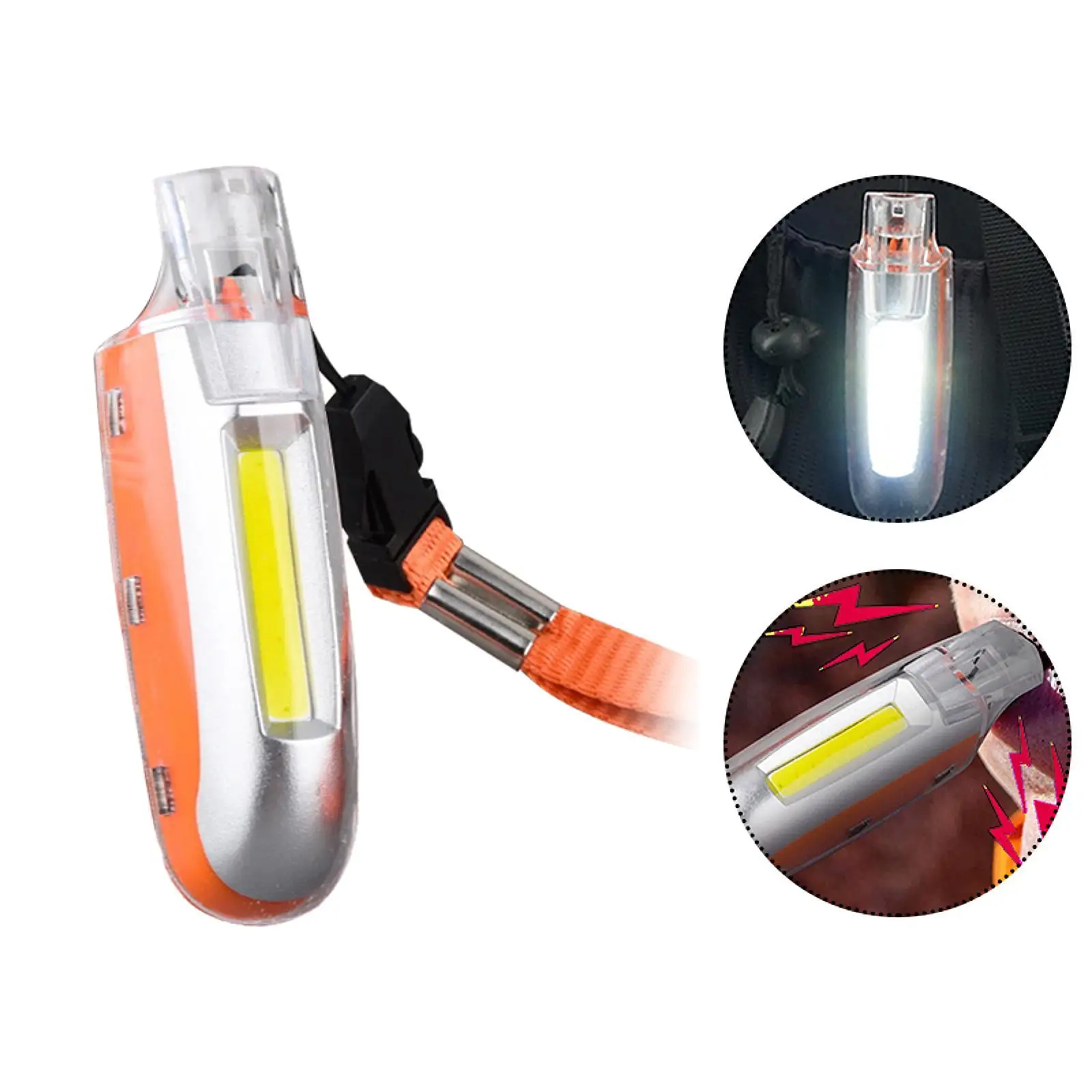 LED-Pfeifenlicht, 3 Lichtmodi, Warnpfeife für Camping, Überleben, Angeln