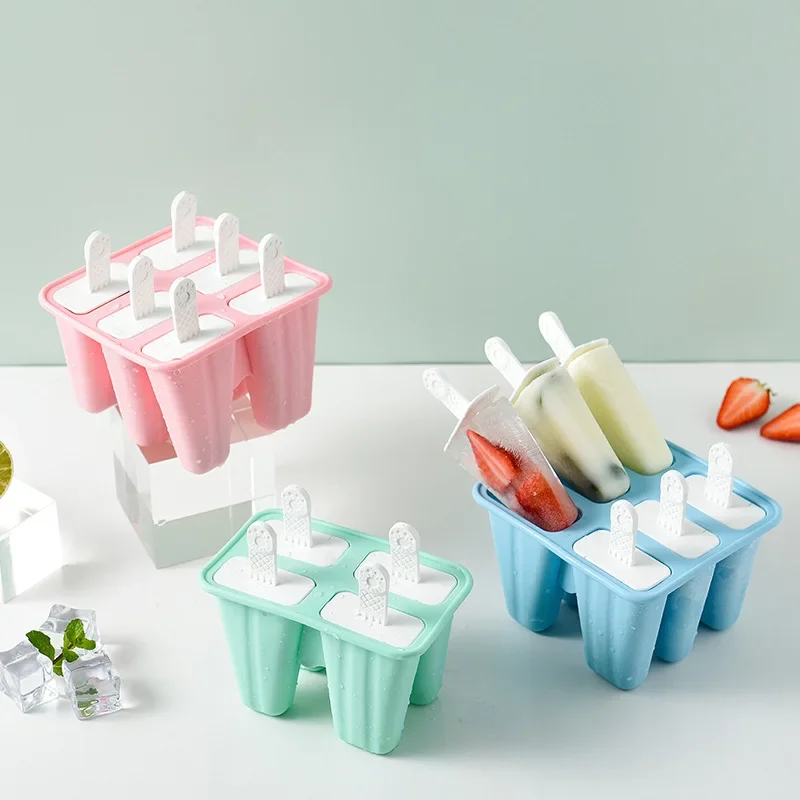 Ice Cream Molds Frozen Ice Cubes Mold Popsicle Maker Homemade Freezer Lolly Mould with Free Sticks Kitchen Popsicle Stick Mold