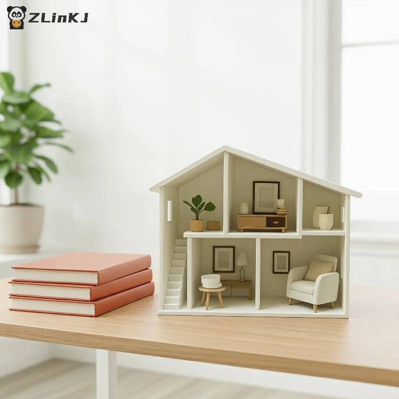 ▶1Pcs Unfinished White Miniature Dollhouse Model Multiple Rooms Smooth Surface For DIY Craft Kids Play
