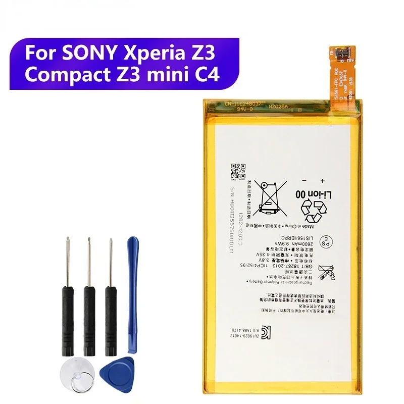 2024 Replacement Battery LIS1561ERPC For SONY Xperia Z3 Compact Z3 mini C4 M55W D5833 SO-02G Z3 MINI Phone Batteries 2600mAh