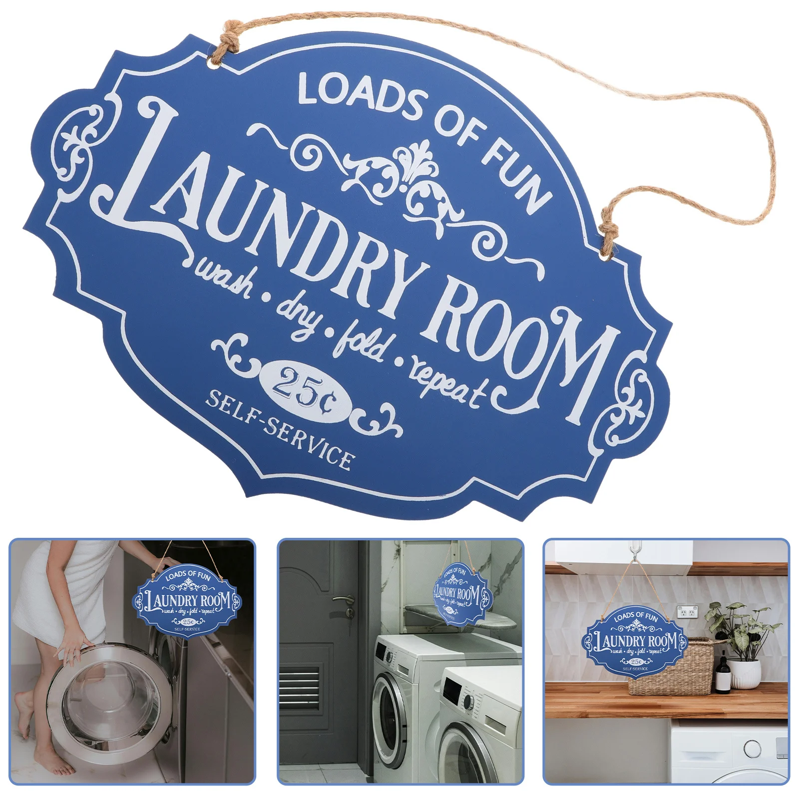 

Vintage European Style Wooden Door Sign Laundry Room Door Sign Retro Hanging Bathroom Wall Laundry Decor Decor