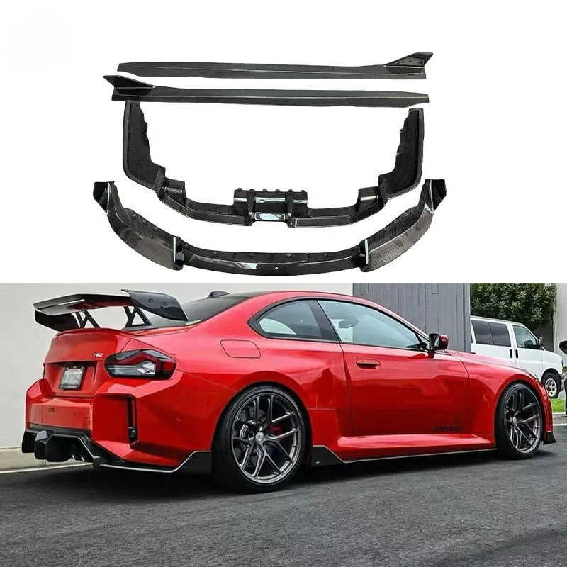 High Quality Real Carbon Fiber AD Style Front Lip Side Skirt Rear Diffuser Car Bumper Body Kit for  2 Series G87 M2 2023+