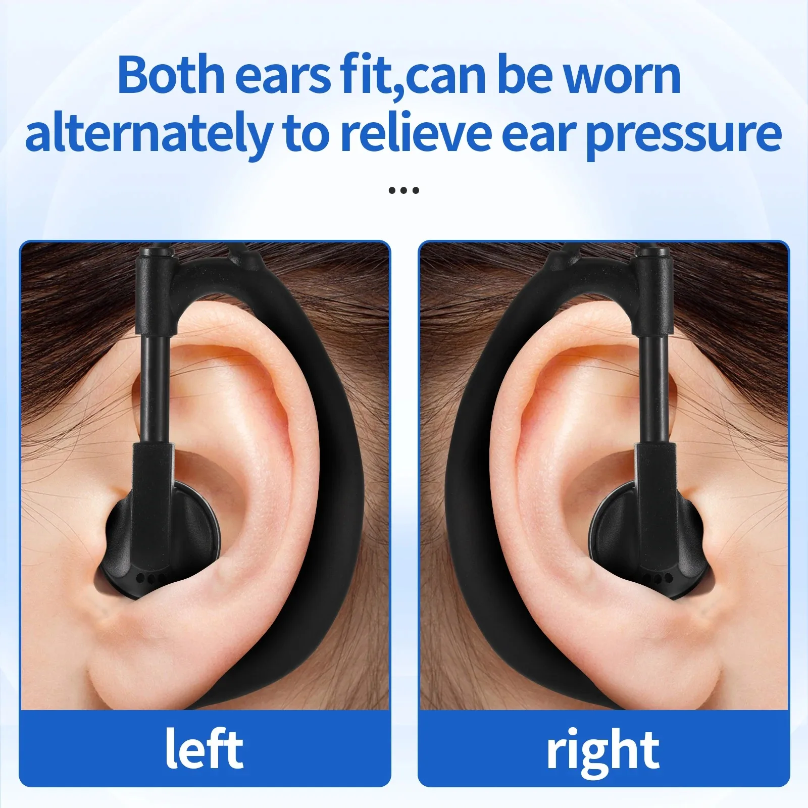 Auriculares de Escucha Única de 3.5mm, Accesorio de Auricular Individual, Protector de Oído Suave Giratorio para Walkie-Talkie, para Ambos Oídos (Izquierdo/Derecho)