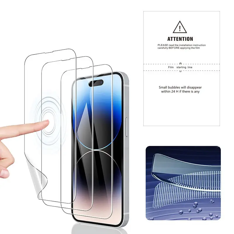 50 PCS High Clear tpu Film peliculas de vidro hidrogel Hydrogel tph screen protectors TPU Explosion-proof Cutting Film Soft Film