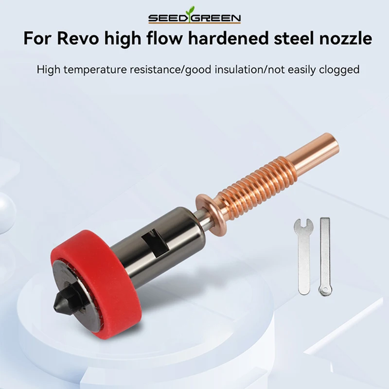 Upgraded Standard Flow 0.2mm/0.4mm/0.6mm/0.8mm Replaceable Nozzles Hardened Steel/Copper/Titanium /TC4 Material For REVO Hotend