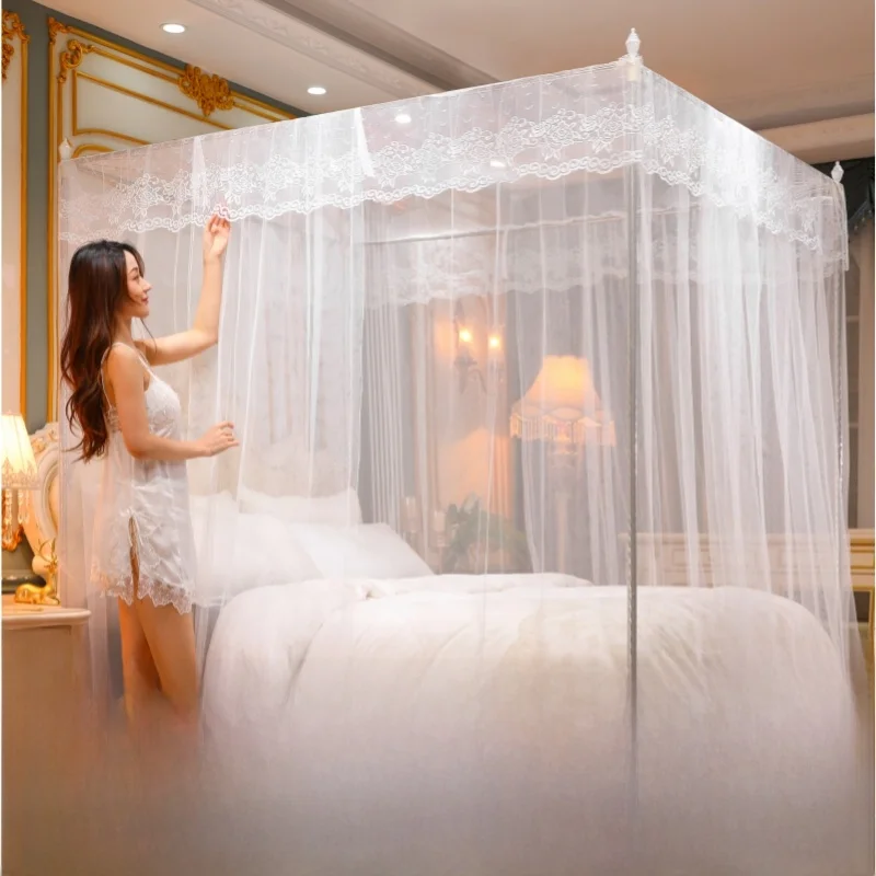 Princess Style Mosquito Net 18x2m Double Bed Frame Vintage Three Door Home Use Mosquito Repellent Bedding from Fujian Province