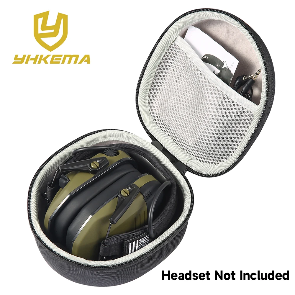 YHKEMA Shockproof Hard Carrying Case Travel Bag For Walkers Howard Leight Impact Sport Sound Amplification OD Electric Earmuff