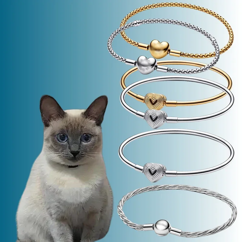 

Cat accessories 2025 new hot jewelry gold love cross snake bone chain round buckle bracelet girls exquisite birthday gift
