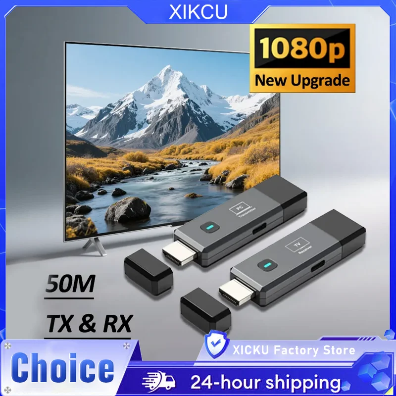 

1080P 50M HDMI-совместимый беспроводной видеопередатчик и комплект приемника TV Stick Dongle адаптер усилителя экрана адаптер