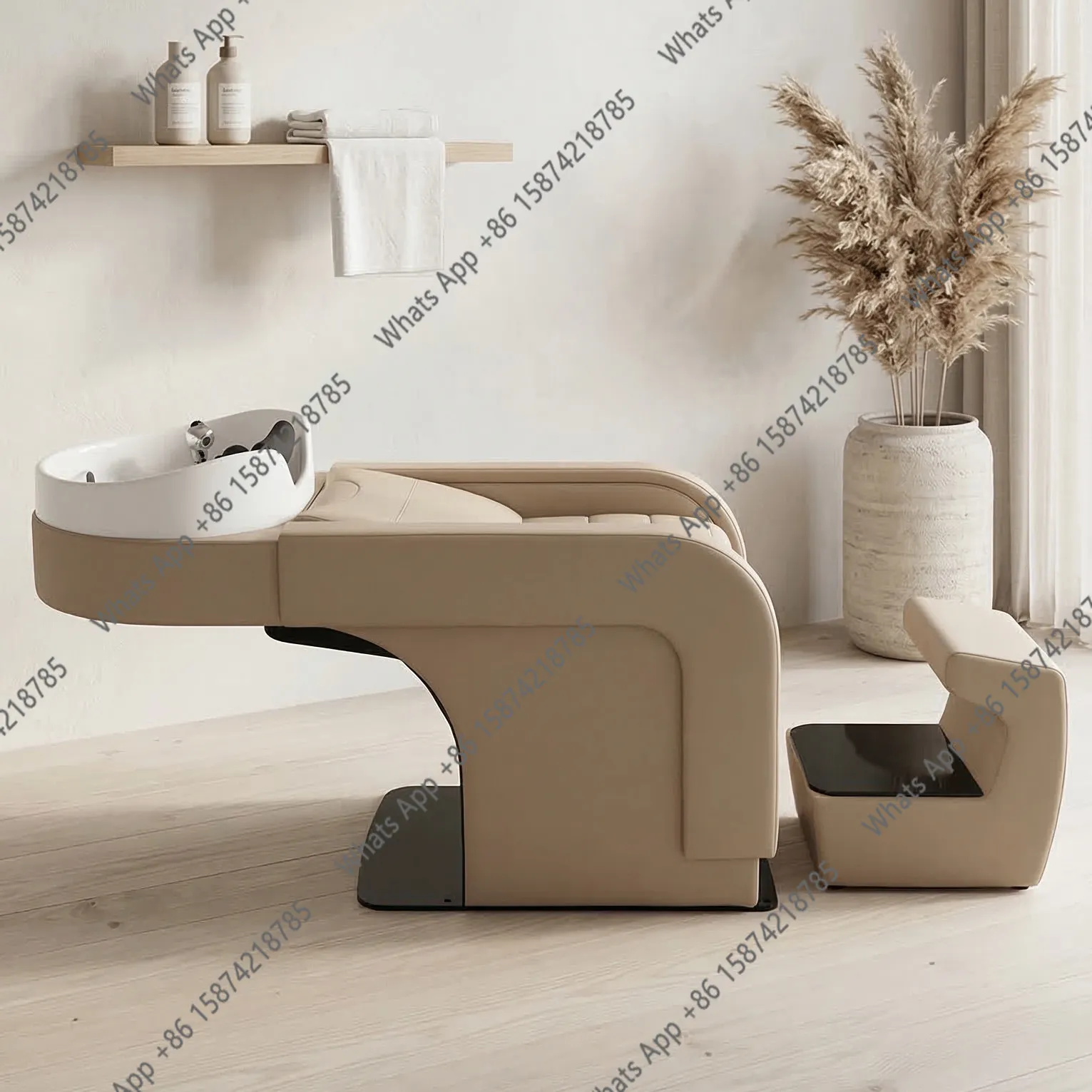 

Df Hair Salon Special Modern Simple Shampoo Bed Hair Bed Semi-reclining Ceramic Basin Beauty Salon Barber Shop Flush Bed
