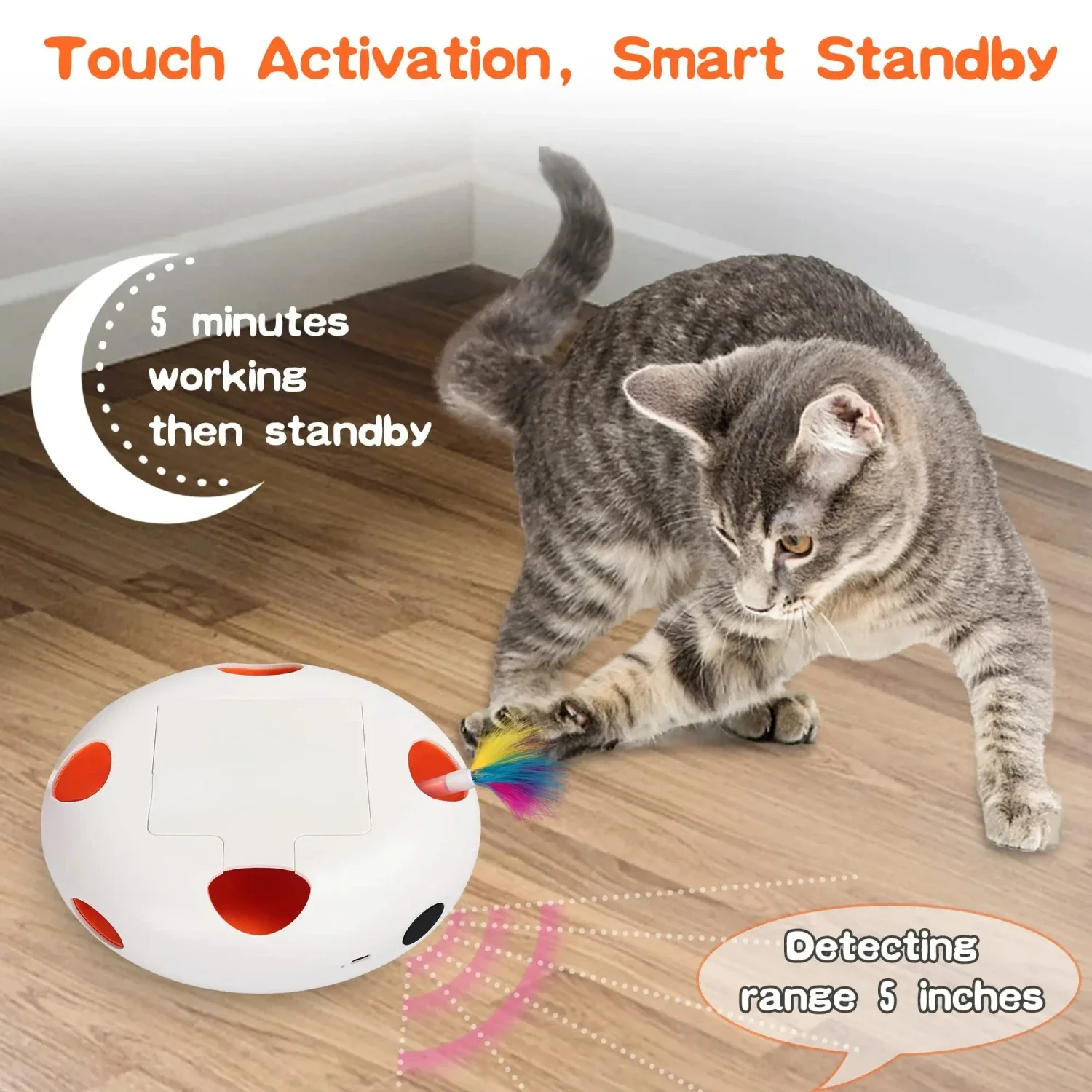 Emozionante e interattivo Smart Kitty Cat Toy di INKZOO-emozionante gioco Whack-A-Mole con 7 fori per l'intrattenimento senza fine-En