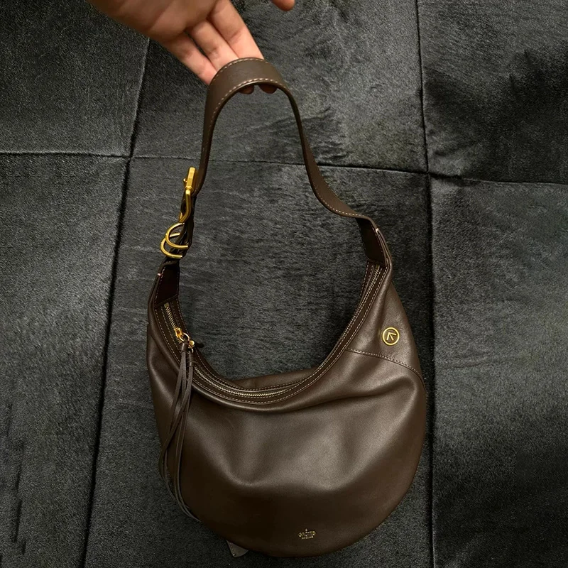 

GROTTO однотонная мягкая сумка из телячьей кожи на одно плечо для повседневной сумки через плечо