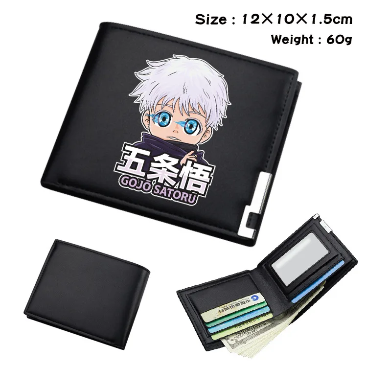 Jujutsu Kaisen Purse Cartoon Fold Short Wallet Portable Male or Female Coin Purse Card Holder