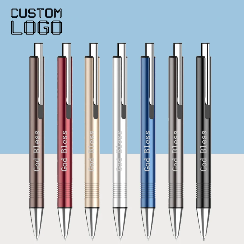 

1Pcs Metal Ball Point Pen Business Advertisement Office Exhibition Banquet Gift Custom Logo Signature Pens School Stationery