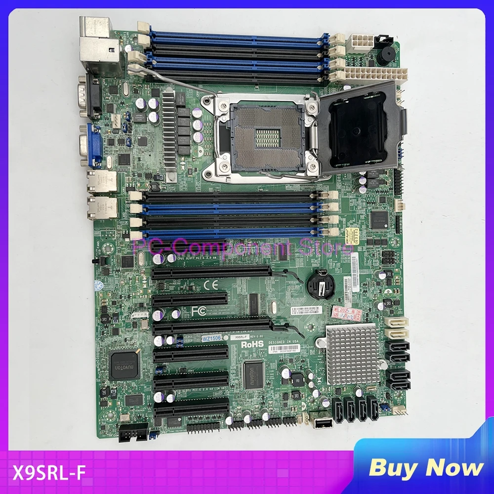 For Supermicro Server Motherboard LGA2011 E5-2600/1600 V1/V2 Family ECC DDR3 PCI-E 3.0 Dual Port GbE LAN SATA3 IPMI 2.0 X9SRL-F