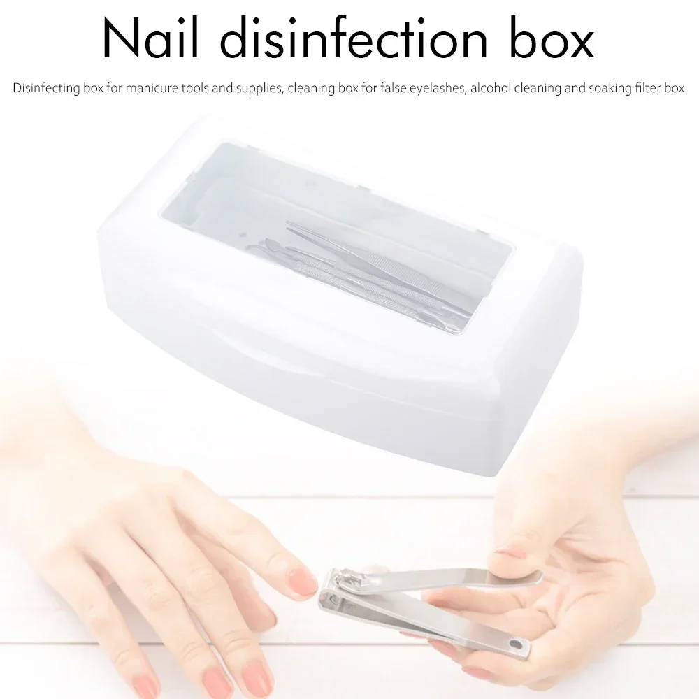 Nail Sterilizer Tray Disinfection Box Sterilizing Clean Nail Art Salon Manicure Implement Sanitize Tool Equipment Cleaner Tools