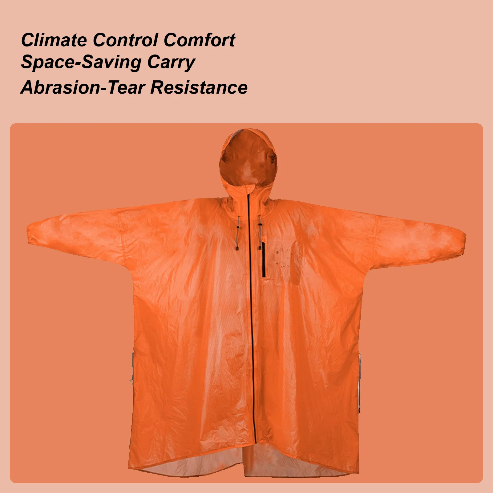 

Adult Rain Poncho Full Body Hooded Raingear Portable Travel Raincoat For Outdoor Hiking Camping Travel Survival Running Daily