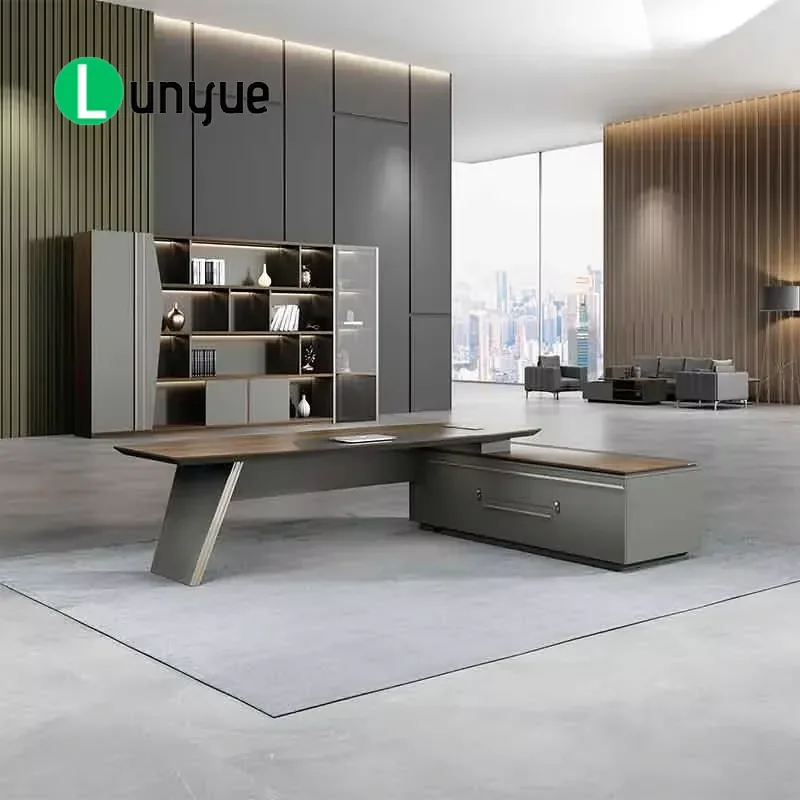 Luxury L-Shaped Executive Desk and Chair Set Office Furniture for Manager CEO Boss Comfortable Workstation Solution
