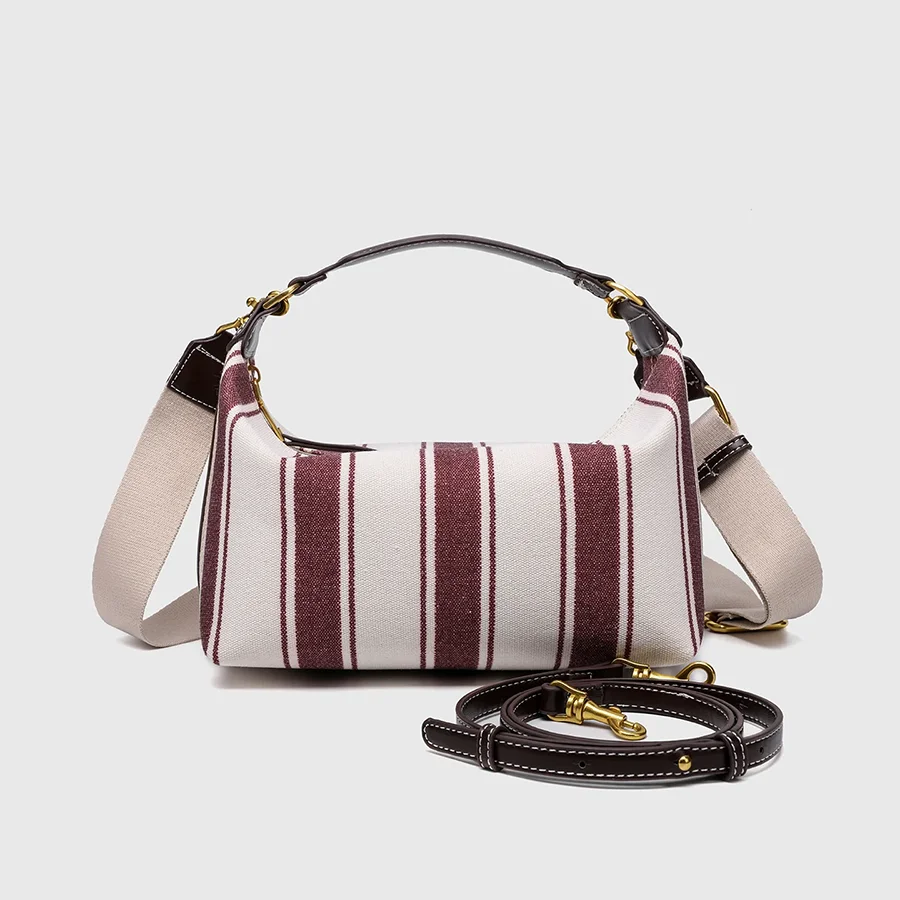 Sewing Thread PU Shoulder Bags Zipper Large Capacity Women's Bags Crossbody Bags With Wide Strap Tote Purses 2026