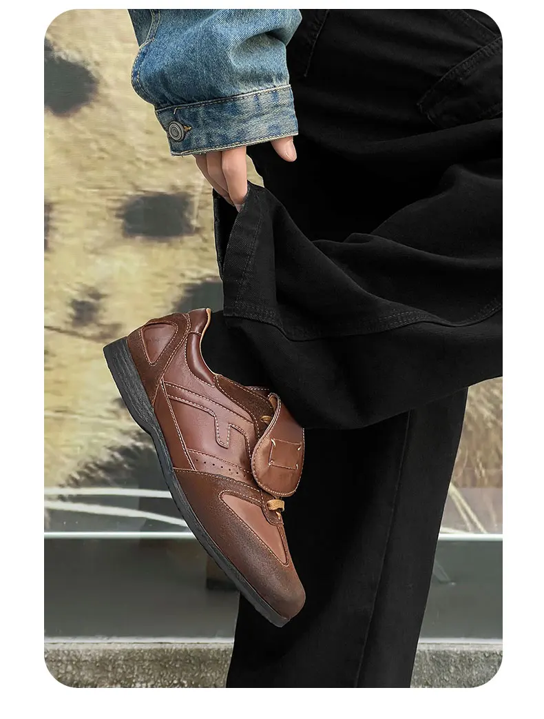 Plus Size 38-46 Handmade Leather Shoes Men Handmade Shoe Casual Loafers Soft Breathable Flats Shoes Men's Moccasins for Driving