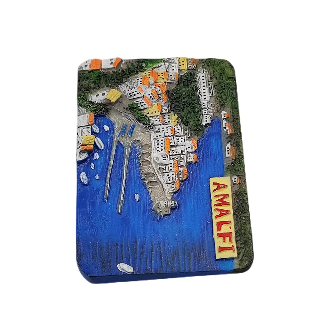 Italy Amalfi 3D Fridge Magnet Souvenir Gift,Resin Handmade Amalfi Refrigerator Magnet Home & Kitchen Decoration Collection