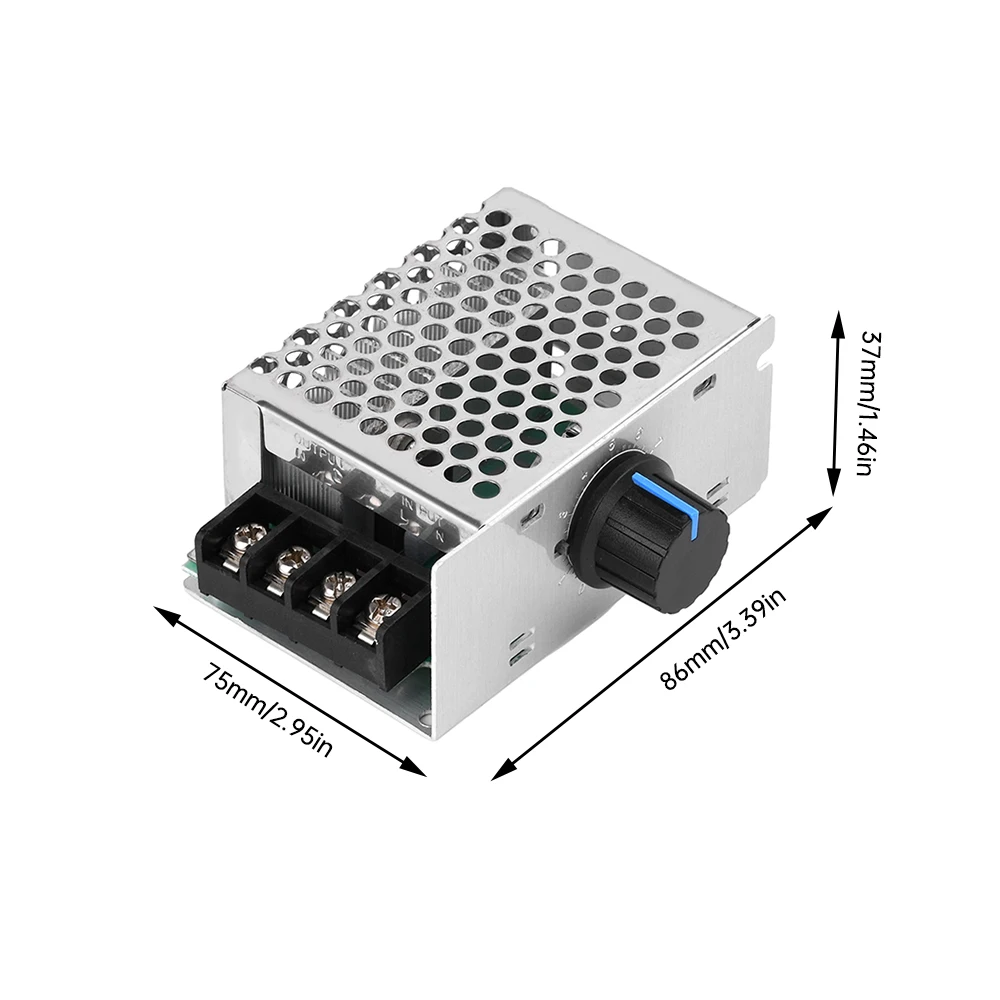 0-220V 4000W High Power Voltage Regulator Adjustable Motor Speed Temperature Controller Dimmer with Shell