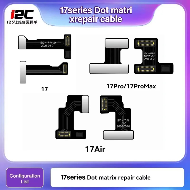I2C Dot Matrix Repair Flex Cable for IPhone 17 Series Face ID Dot Matrix Fix Replacement Ribbon for Mobile Phone Repair Tools