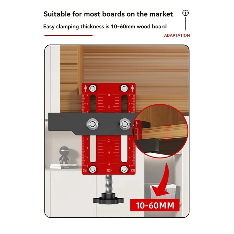 Cabinet Door Install Locator 10-60Mm Cabinets Frame Mounting Jig Woodworking Cabinet Door Installation Locator