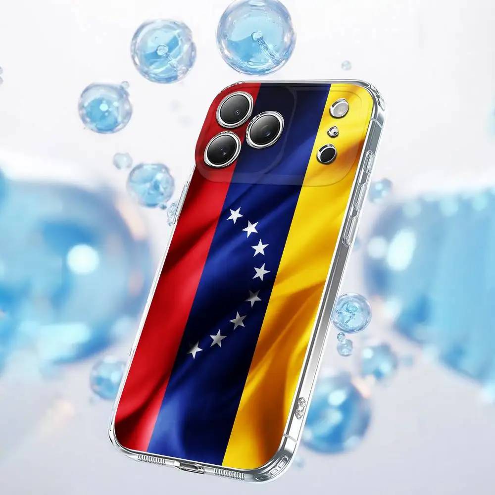Venezuela Flag Logo Art Phone Case For iPhone 17,16,15,14,13,12,11,Plus,Pro,Max,Plus,E,Air,Mini Transparent Cover