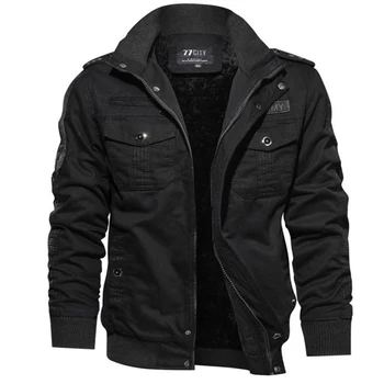 2024 Men's Tactical Jacket Autumn Winter Fleece Tactical Jackets Men Casual Multiple Pockets Windproof Outdoor Workwear Coat 3