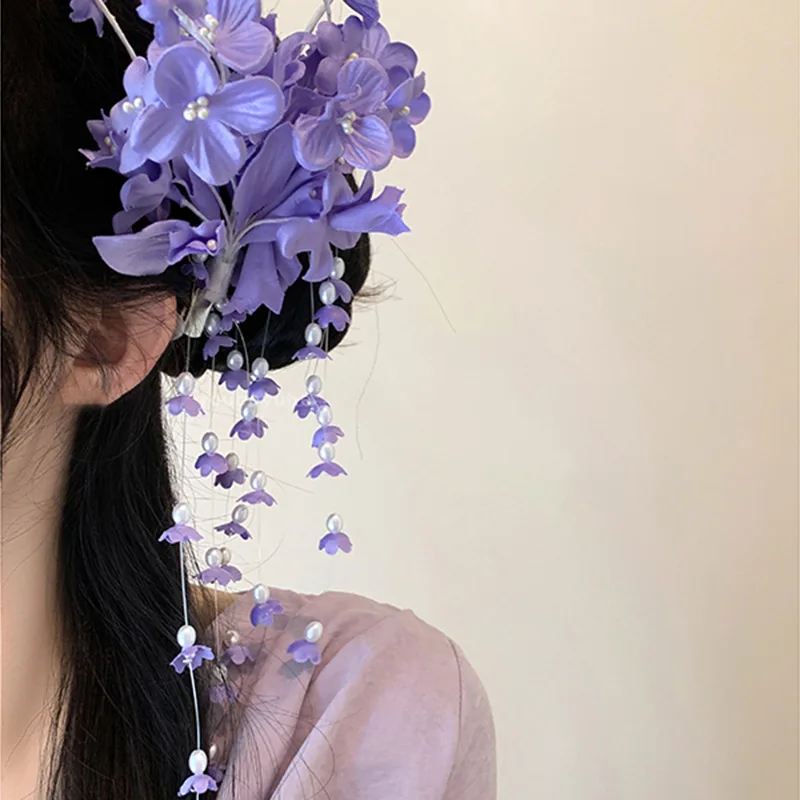 

Заколка-крокодил с кисточкой «Лилия Долины» — Новинка 2026 года: Элегантный аксессуар для волос в китайском стиле Ханьфу для женщин