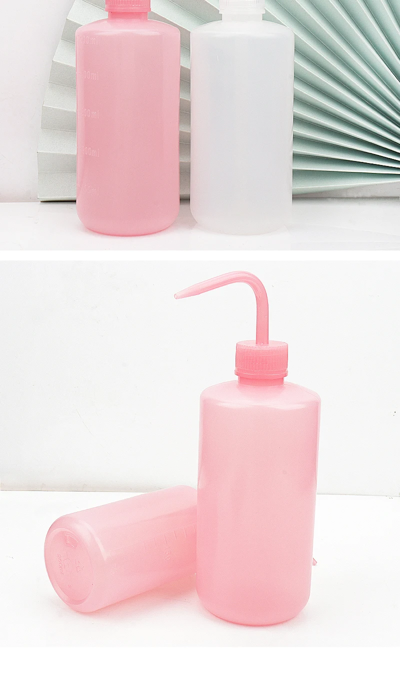 250/500 ml Wimpernverlängerung Saubere Waschflasche Klare Kunststoff Schlagwaschflasche Tattoo Wash Squeezy Labor Messflasche – Detail 10