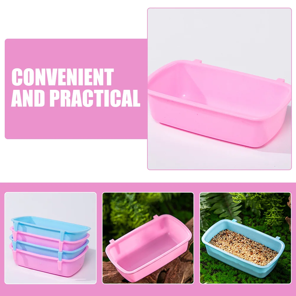 

6Pcs Small Animal Feeding Bowls Compact Size PP Material Water Containers Hamster Guinea Pig Rat Feeders Hamster Bowls
