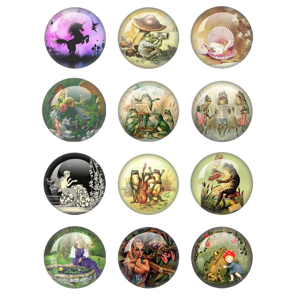 New Illustration Classic Fairy Tales Frogs And Fairies Fashion Retro Women  Charm Handmade Creative Jewelry Findings