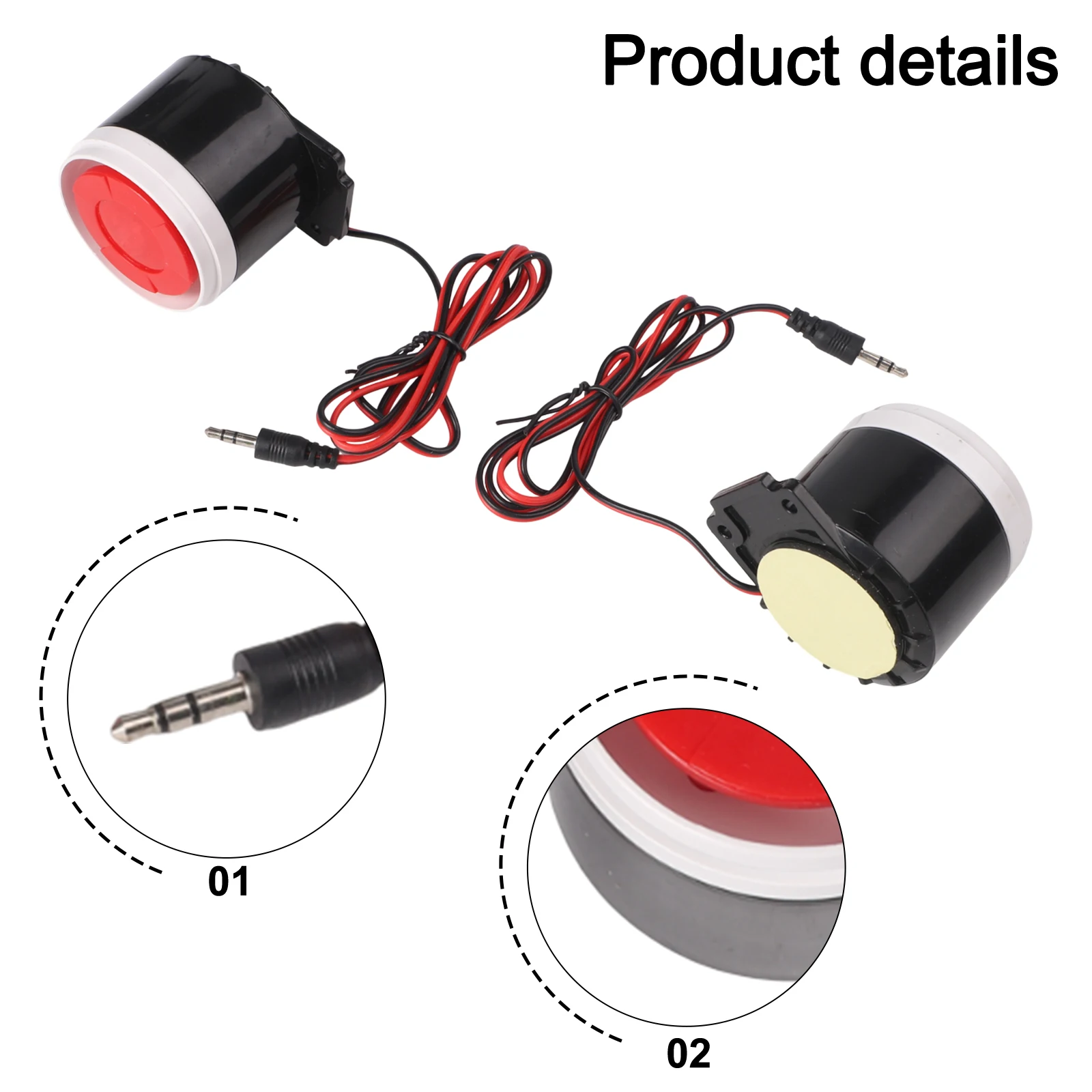 2pcs Alarms DC 12V 120dB Loud Indoor Siren Wired Alarm For Home Security Family Intelligence System Meters Home Improvement