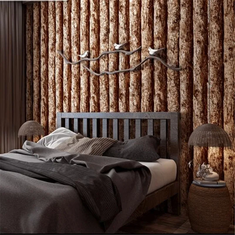 Wood Grain Wallpaper Retro Nostalgia Solid Wood Logs Imitation Wooden Pattern Chinese Restaurant Wallpaper Decor Papel De Parede