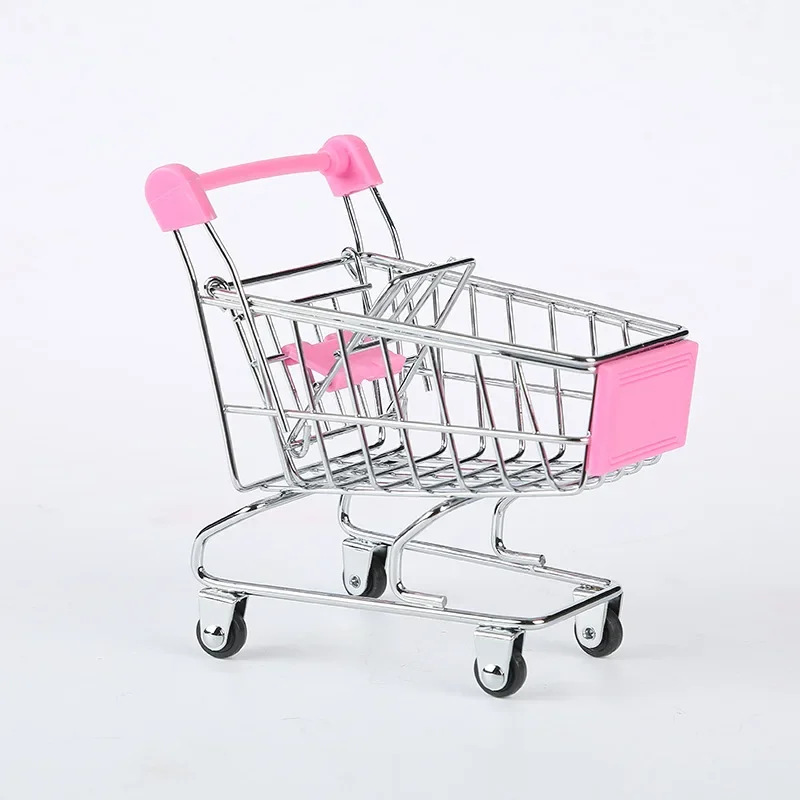 Mini Supermarket Shopping Cart Children's Home Toys Can Store Small Ornaments Small Snacks Kids Pretend Play Groceries Toys