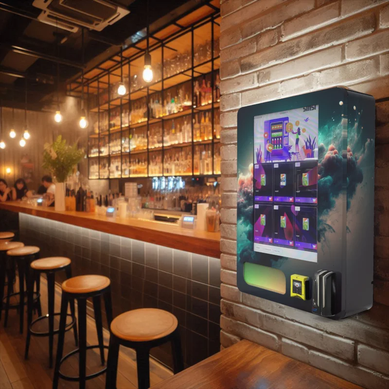 

32 Inch Touch Screen Age Verification Mini Wall Mounted Vending Machine With Card Payment Support 4G and Wifi