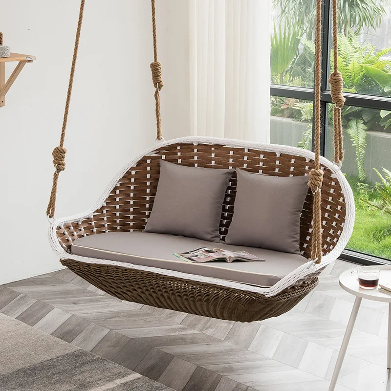 

Hanging Basket Rattan Chair Indoor Swing Leisure Double Hammock Rocking Home Outdoor Balcony Hanging Cradle
