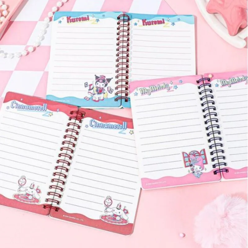 12pcs/lot Sanrio Kuromi Melody Cinnamoroll Coil Memo Pad Cute Portable Note Book Diary Planner Stationery Gift School Supply