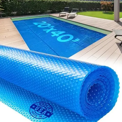 20' x 40' Rectangle Solar Cover for Inground and Above Ground Pools, 12 Mil - Premium Heavy Duty Solar Blanket for