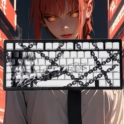 129 Keys White Makima Anime Keycaps Translucent Keys PBT Keycap Chreey Keycaps Dye-sub Mechanical Keyboard Caps for 64/68/71/108