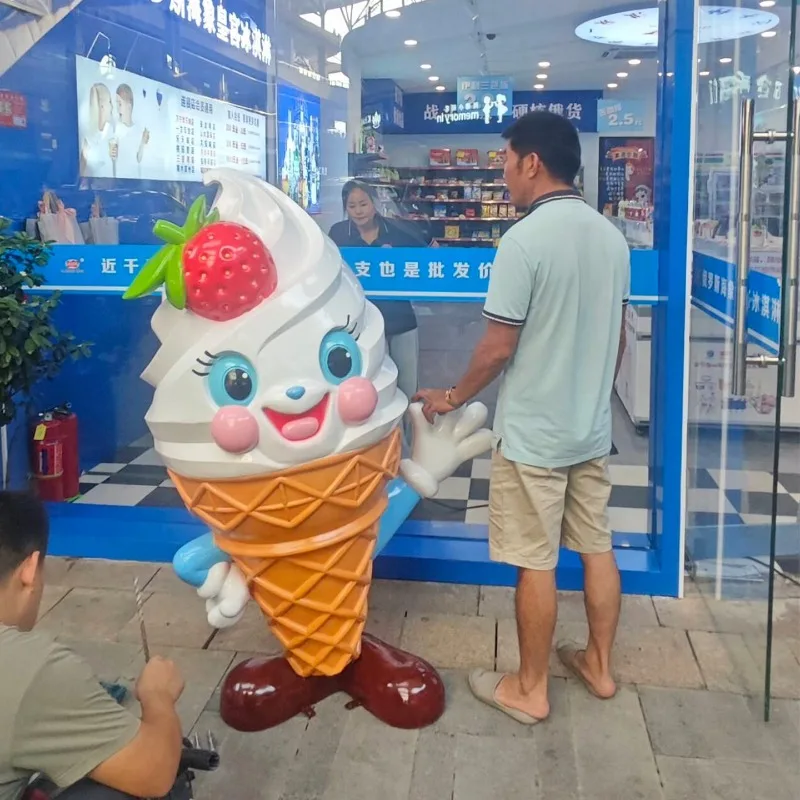 الدوبامين الآيس كريم متجر الحلوى مدخل الصرف الآيس كريم النحت زخرفة موجة مضيئة ترحيب نموذج الآيس كريم #2