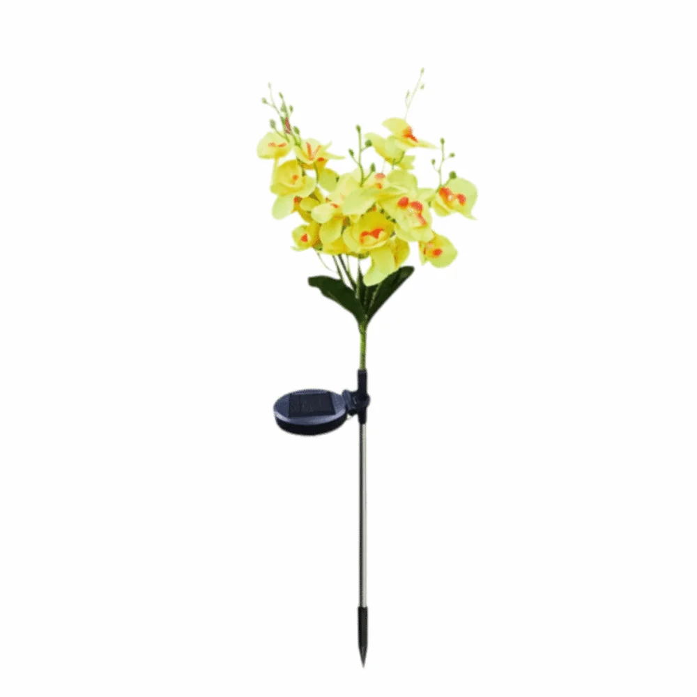 Waterproof Solar Butterfly Flower Lamp Stake Light LED Solar Garden Lamp Weather Resistant Simulation Orchid