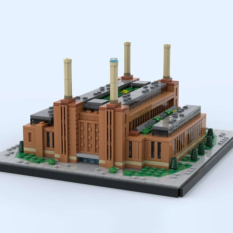1256pcs MOC Architecture Battersea Power Station Model Building Blocks Toy Education Birthday Craft Collection Assemble Idea