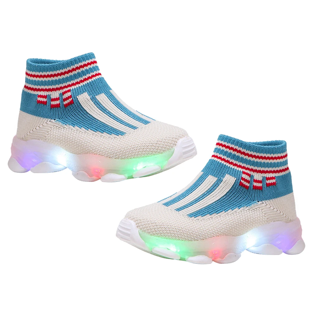 

1Pair Kids LED Luminous Socks Sneakers Breathable Shoes Non Slip for Boys Girls Outdoor Indoor Boys Light Up Shoes