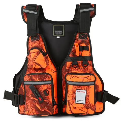Multi-Pockets Fly Fishing Jacket Buoyancy Vest with Water Bottle Holder Outdoor Fishing Vest for Sailing Boating Water Sports